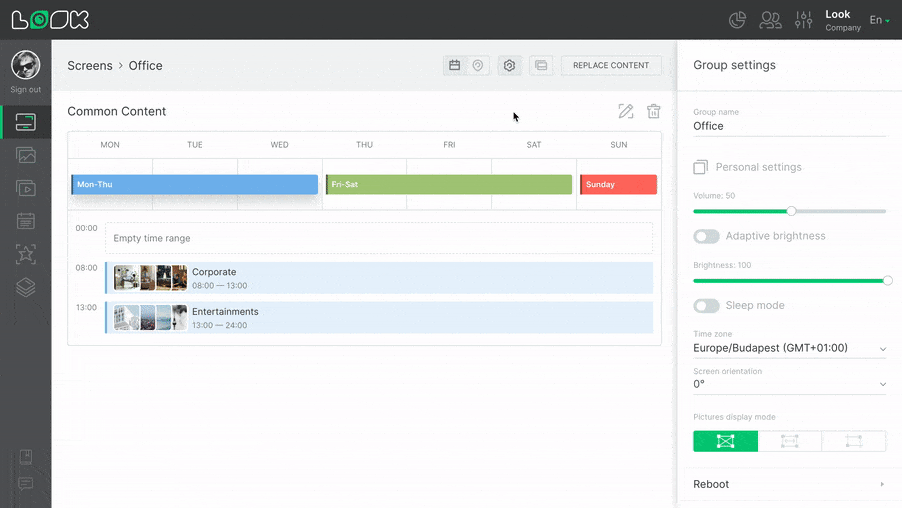 Ungroup screen