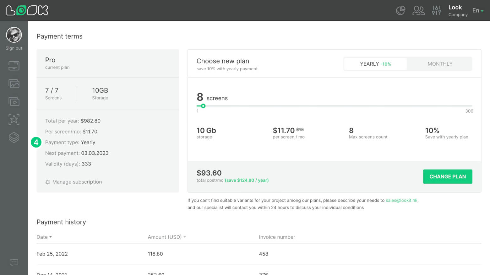 Payment terms