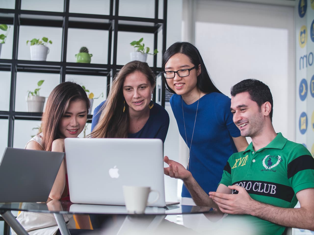 people work with laptop